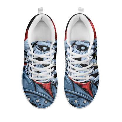 Punk Mohawk Devil Print White Sneakers