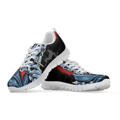 Punk Mohawk Devil Print White Sneakers