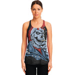 Punk Mohawk Devil Print Women's Racerback Tank Top