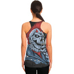 Punk Mohawk Devil Print Women's Racerback Tank Top