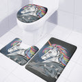 Punk Unicorn Print 3 Piece Bath Mat Set