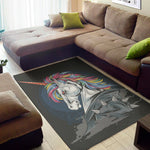 Punk Unicorn Print Area Rug