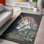 Punk Unicorn Print Area Rug