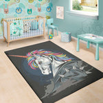 Punk Unicorn Print Area Rug