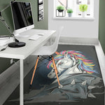 Punk Unicorn Print Area Rug