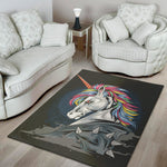 Punk Unicorn Print Area Rug