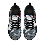 Punk Unicorn Print Black Sneakers