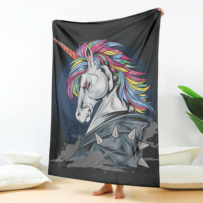 Punk Unicorn Print Blanket
