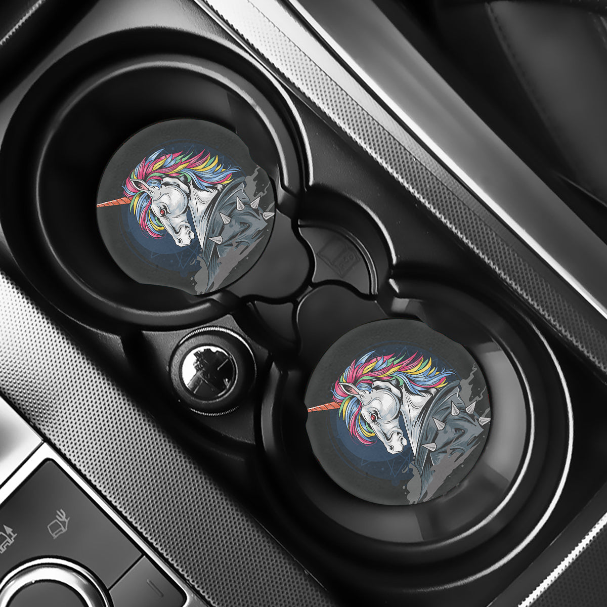 Punk Unicorn Print Car Coasters