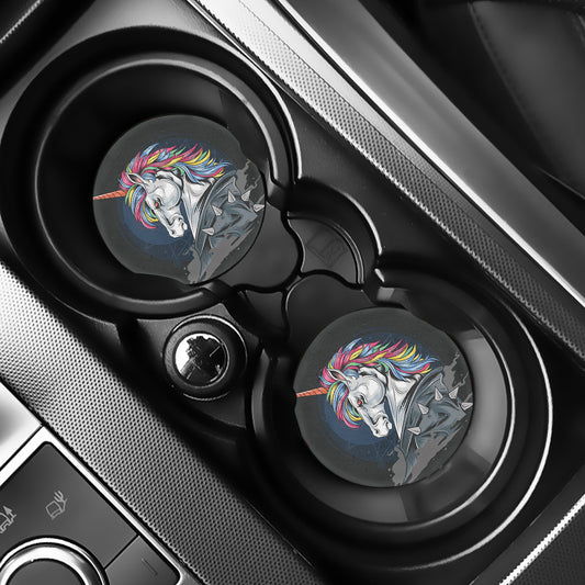 Punk Unicorn Print Car Coasters