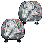 Punk Unicorn Print Car Headrest Covers