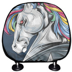 Punk Unicorn Print Car Headrest Covers