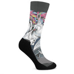 Punk Unicorn Print Crew Socks