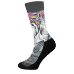 Punk Unicorn Print Crew Socks