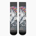 Punk Unicorn Print Crew Socks