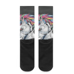 Punk Unicorn Print Crew Socks