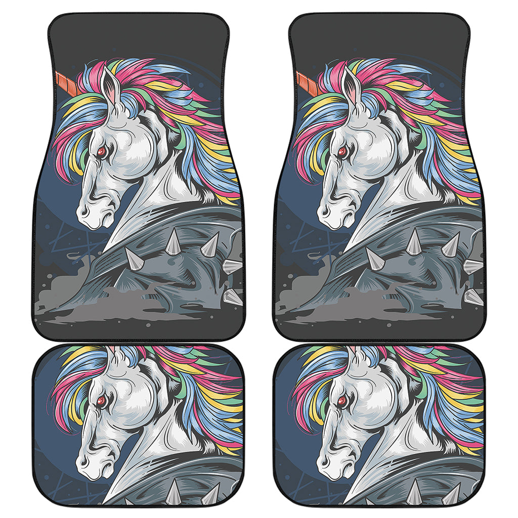 Punk Unicorn Print Front and Back Car Floor Mats