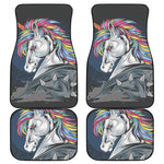 Punk Unicorn Print Front and Back Car Floor Mats