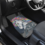 Punk Unicorn Print Front and Back Car Floor Mats
