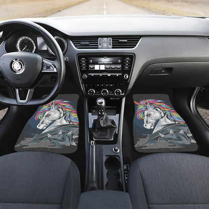 Punk Unicorn Print Front Car Floor Mats