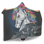 Punk Unicorn Print Hooded Blanket