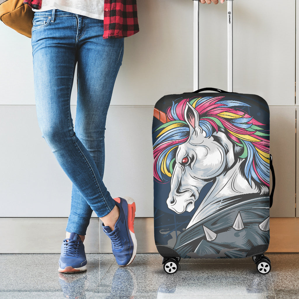 Punk Unicorn Print Luggage Cover