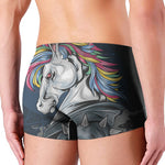 Punk Unicorn Print Men's Boxer Briefs