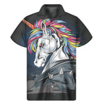 Punk Unicorn Print Men's Short Sleeve Shirt