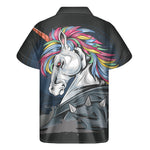 Punk Unicorn Print Men's Short Sleeve Shirt