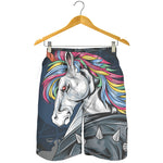 Punk Unicorn Print Men's Shorts