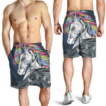 Punk Unicorn Print Men's Shorts