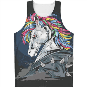 Punk Unicorn Print Men's Tank Top