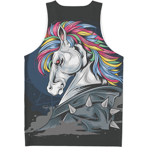 Punk Unicorn Print Men's Tank Top