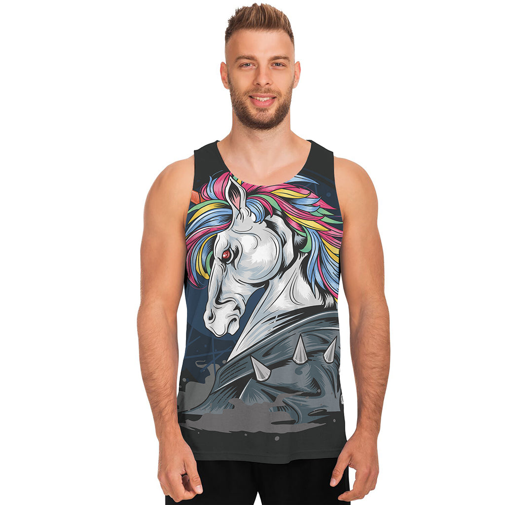 Punk Unicorn Print Men's Tank Top