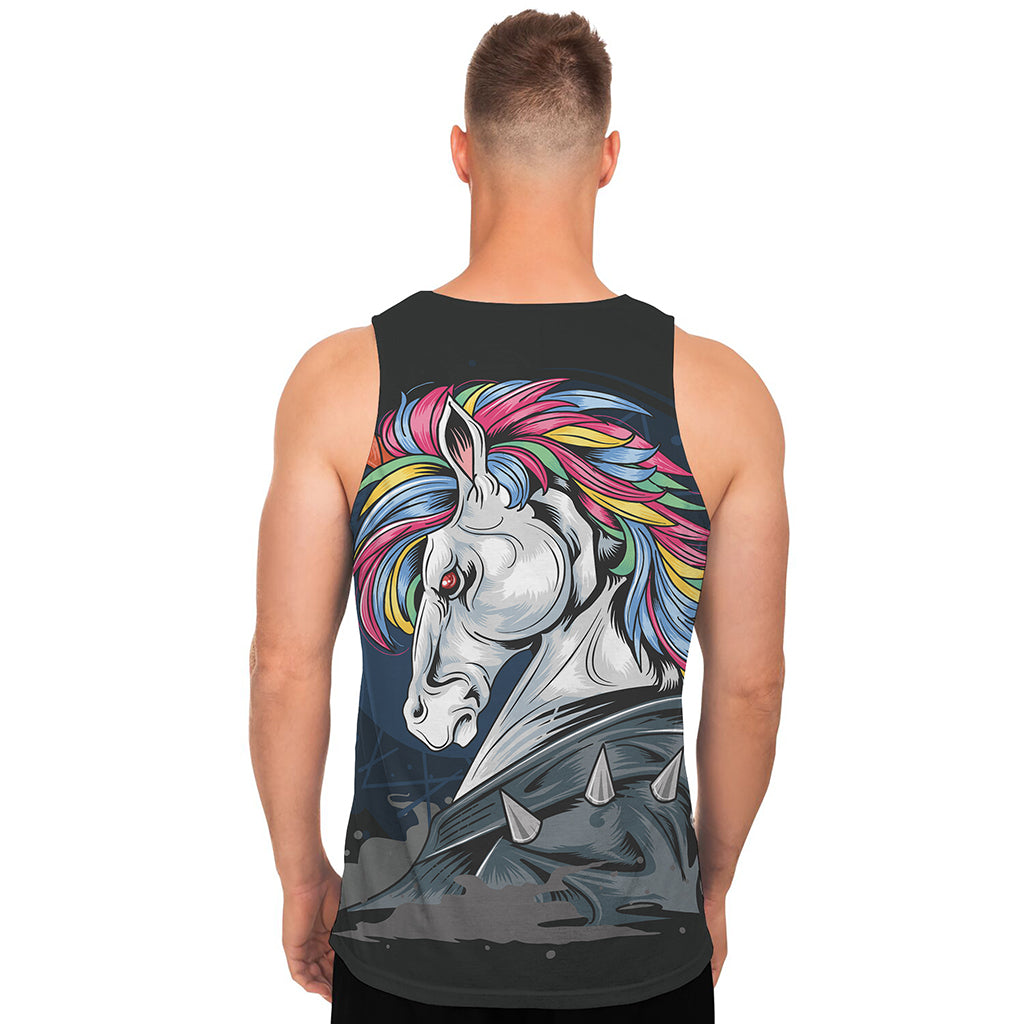 Punk Unicorn Print Men's Tank Top