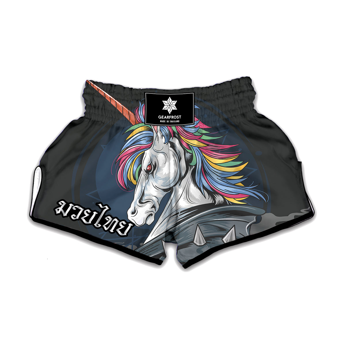 Punk Unicorn Print Muay Thai Boxing Shorts