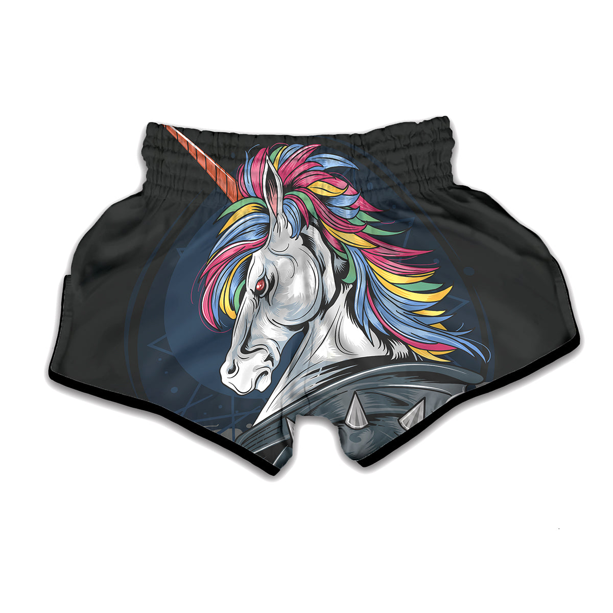 Punk Unicorn Print Muay Thai Boxing Shorts