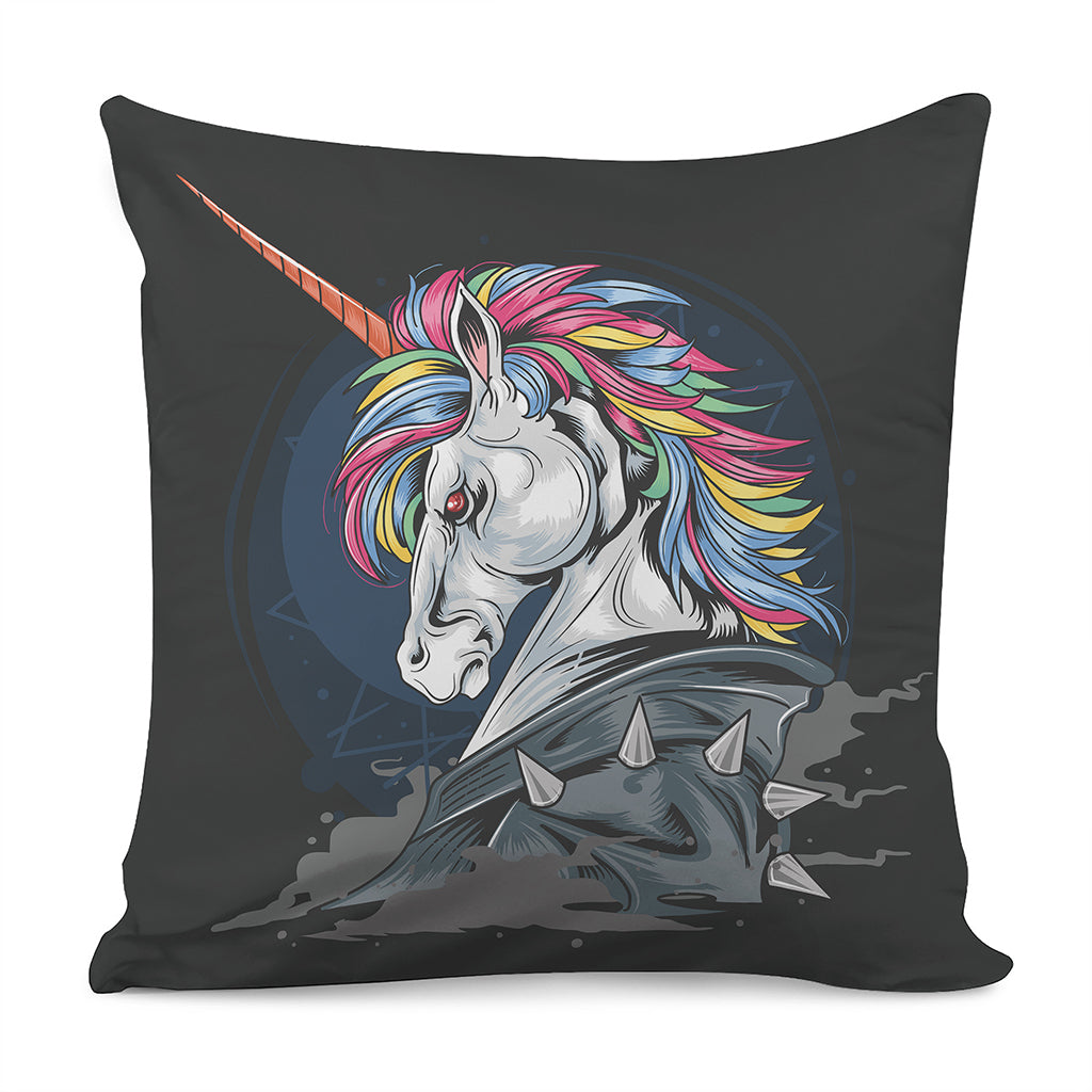 Punk Unicorn Print Pillow Cover