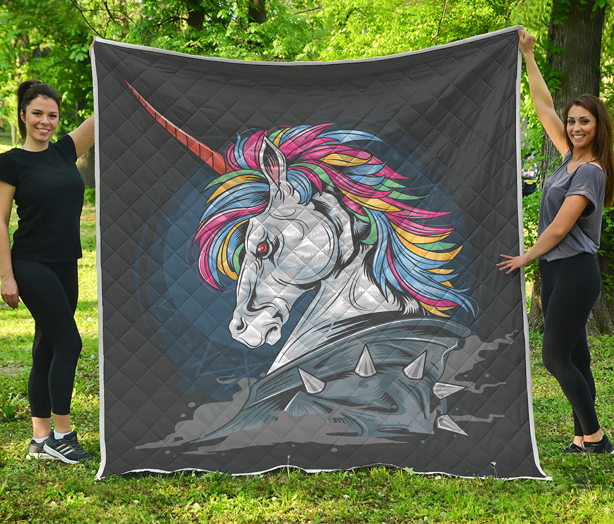 Punk Unicorn Print Quilt