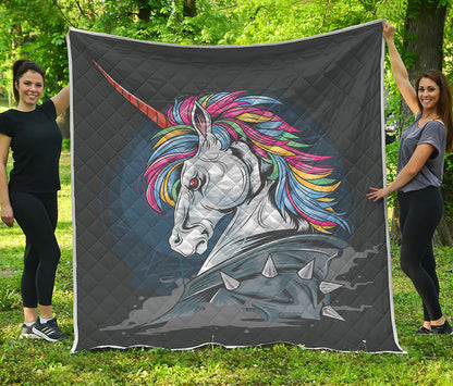 Punk Unicorn Print Quilt