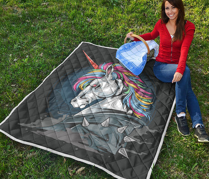Punk Unicorn Print Quilt