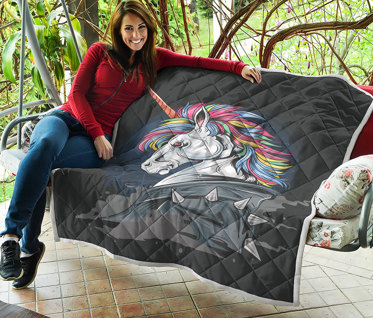 Punk Unicorn Print Quilt