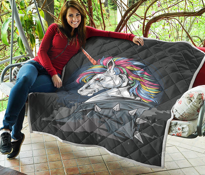 Punk Unicorn Print Quilt
