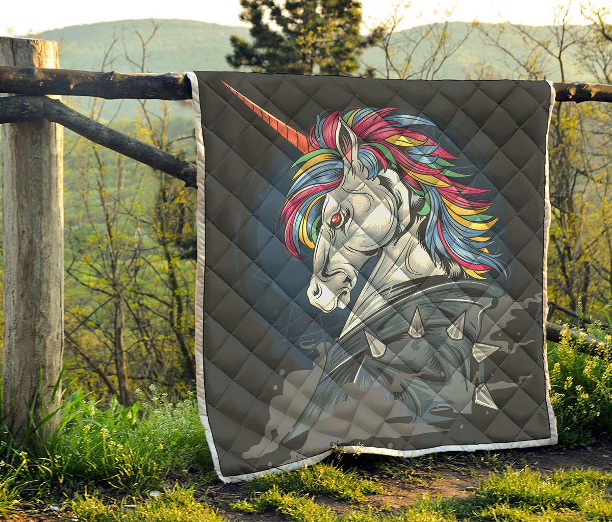 Punk Unicorn Print Quilt