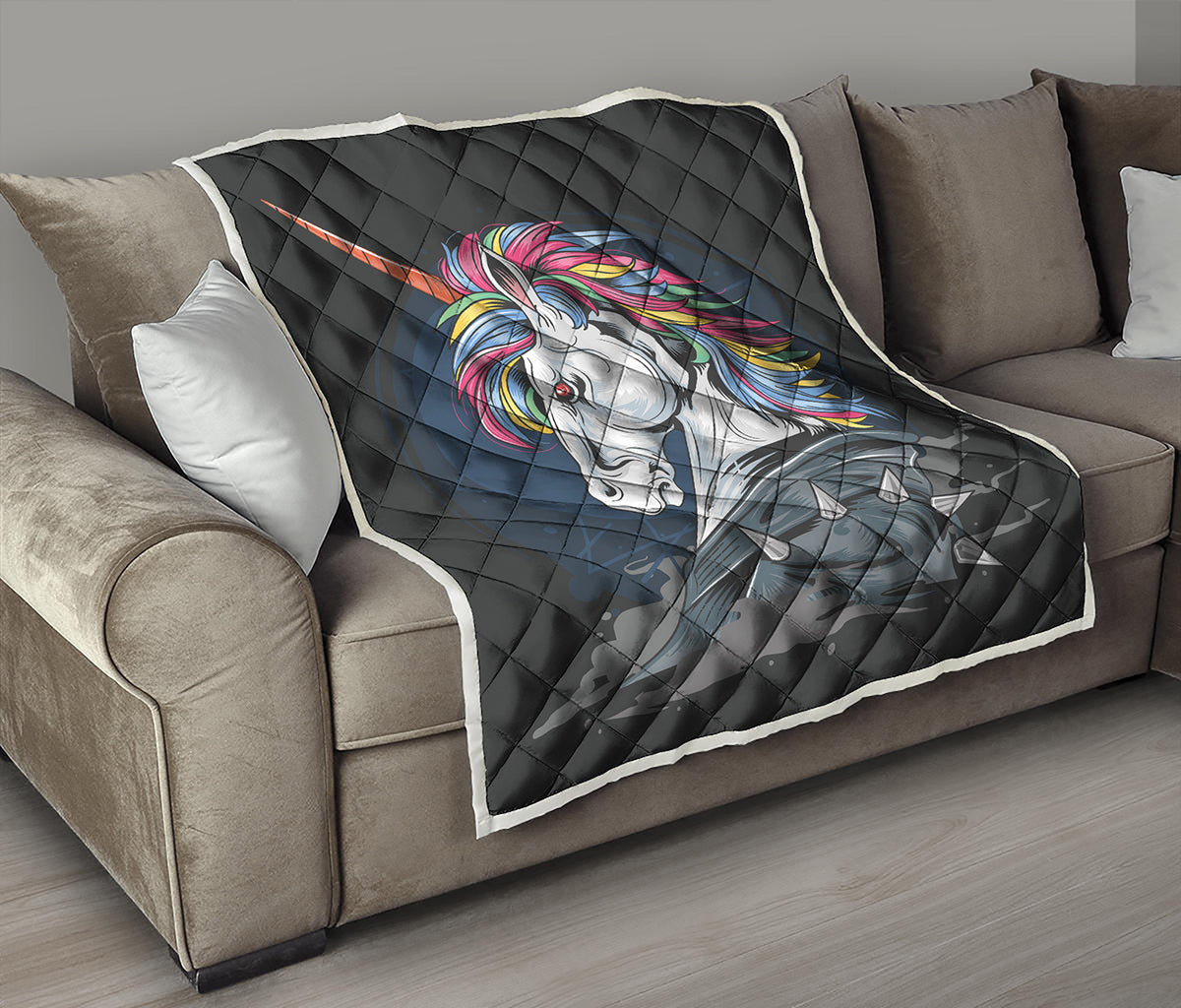 Punk Unicorn Print Quilt