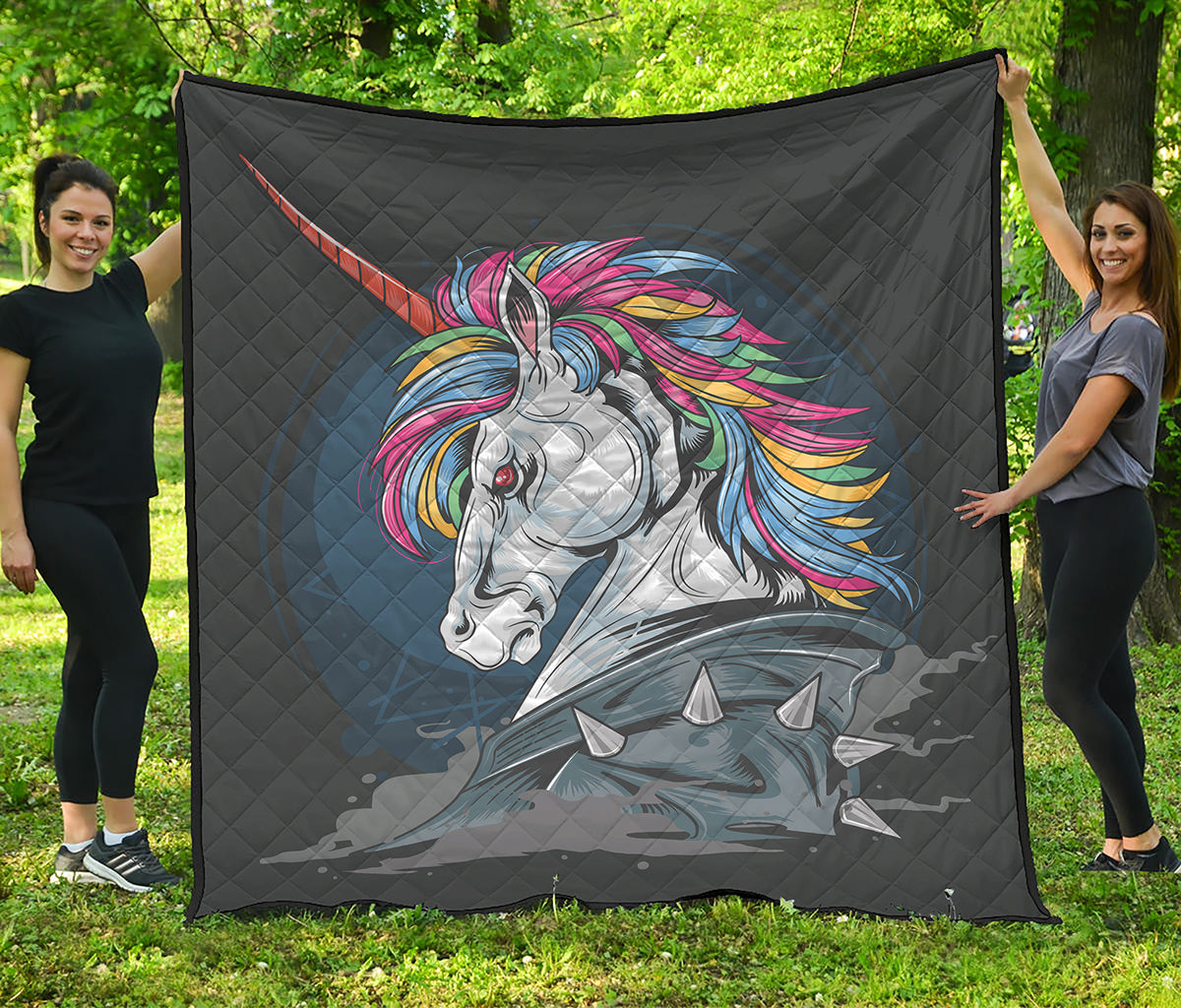 Punk Unicorn Print Quilt