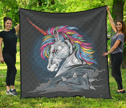 Punk Unicorn Print Quilt