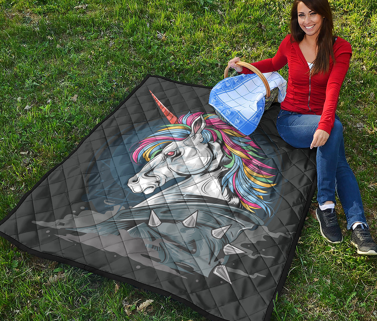 Punk Unicorn Print Quilt
