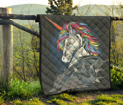 Punk Unicorn Print Quilt