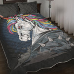 Punk Unicorn Print Quilt Bed Set